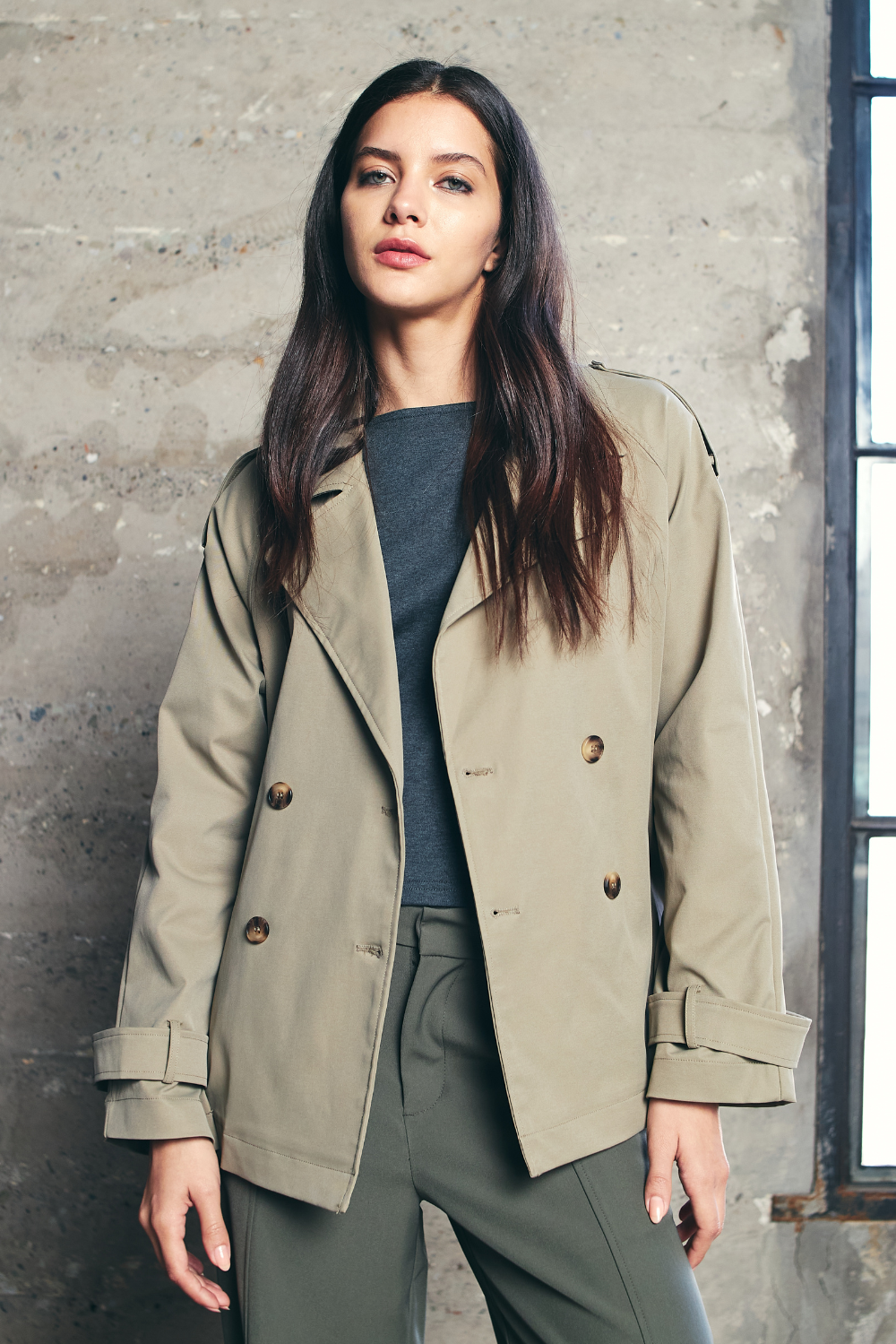 Trench Coat Stone verde