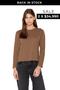 Polera Jacinta manga larga café